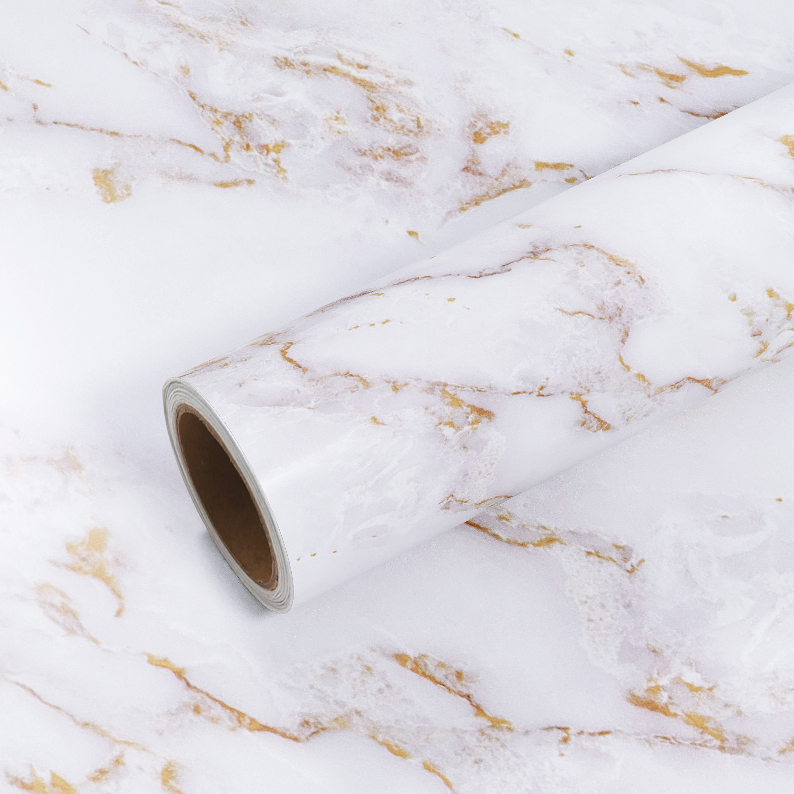 VEELIKE 15.7''x354'' Matte Marble Countertop Contact Paper Waterproof Peel  and Stick Countertops for Kitchen Counter Top White Gold Marble Wallpaper  Self Adhesive Stick Paper Vinyl for Bathroom Table 